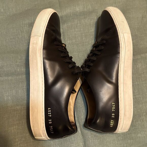 LAST CHANCE Common Projects Italian Women’s Black Leather Shoes – 8 (39) $119 - Picture 1 of 11